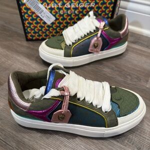 Kurt Geiger Southbank Tag Platform Rainbow Multi Leather Sneakers